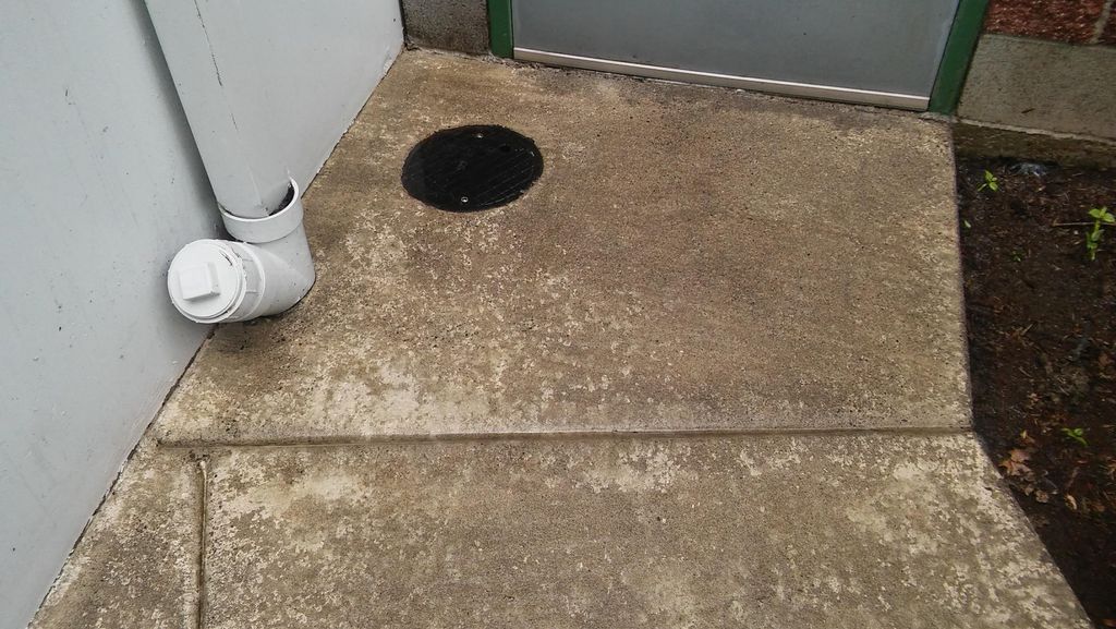 Sidewalk after pressure washing service has been c