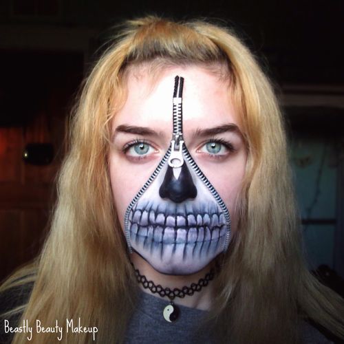 Zipper Skull Makeup