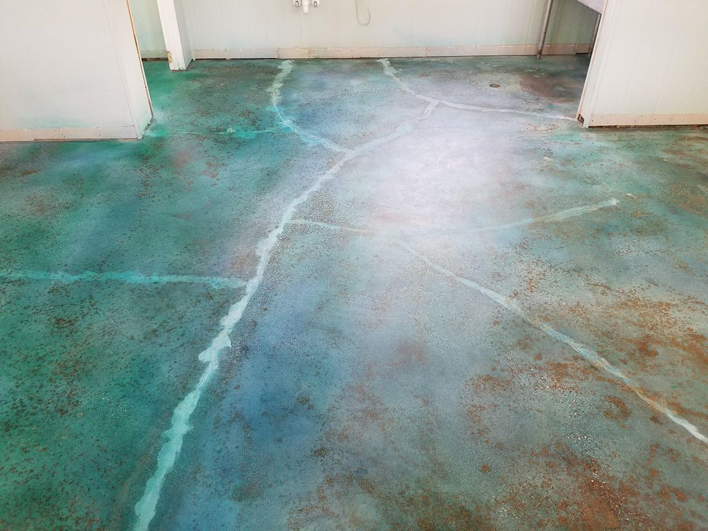 stained concrete to look like sea floor at seafood