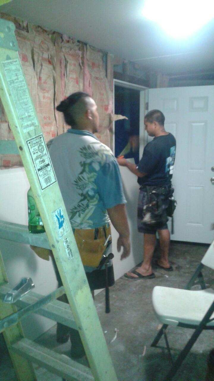 Framed the room, installed insulation and hanging 