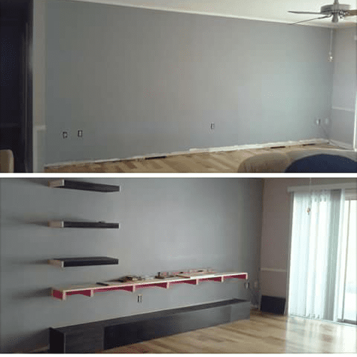 Before photos of an Built In Entertainment Center>