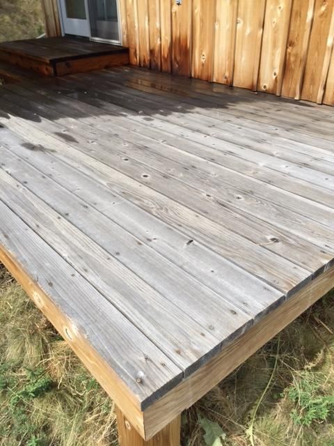 Removing old oxidation on decking with pressure wa