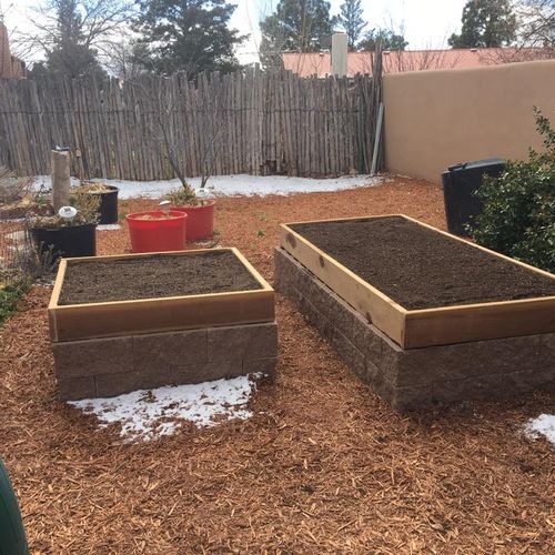 New raised beds done this February, ready for vegg