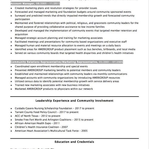 After: Senior Resume (pg. 2)