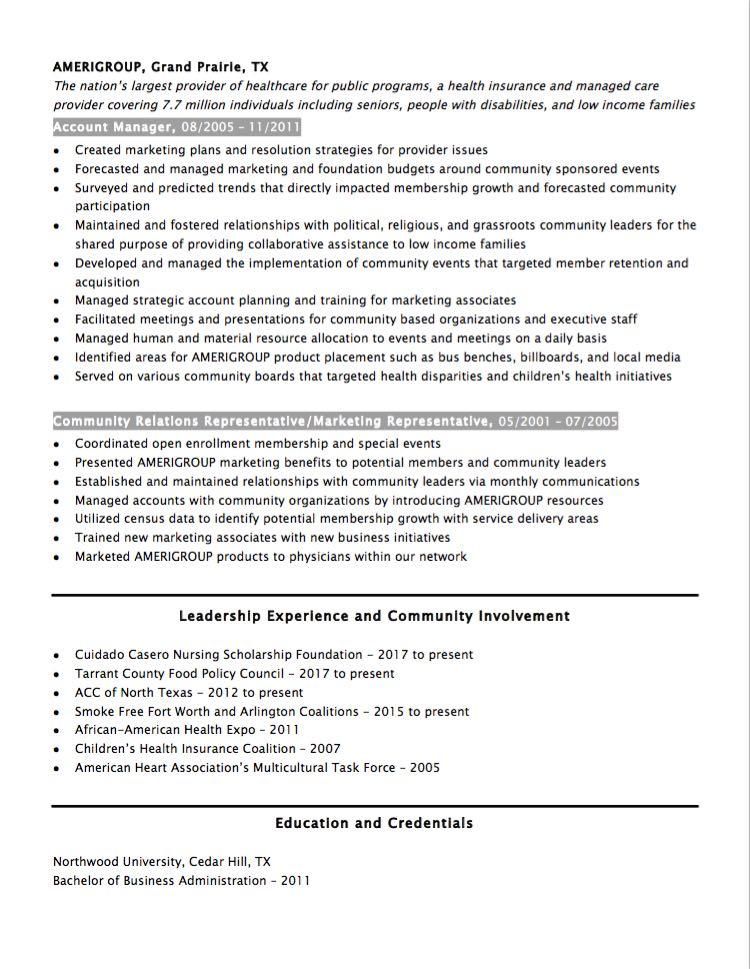 After: Senior Resume (pg. 2)