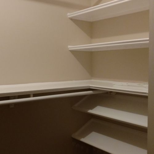 walk-in closet right side shelves