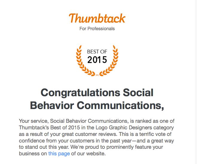 We're ranked #2 on Thumbtack for Logo Designs!