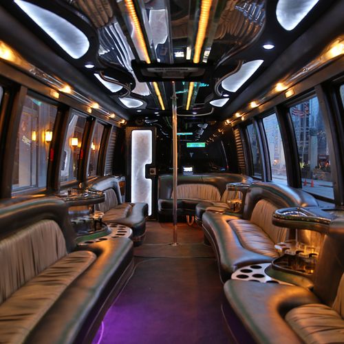 limo party bus with washroom