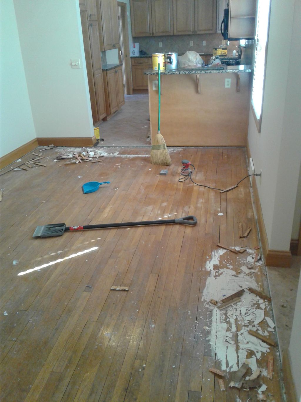 Starting wood floor rejuvenation 