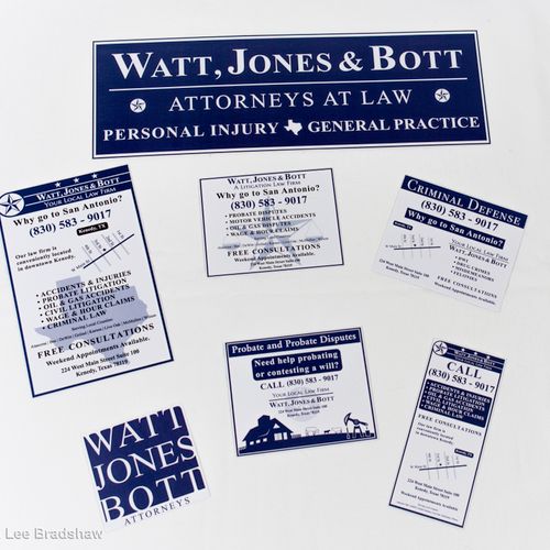 Design campaign for Watt, Jones, & Bott Law Firm i