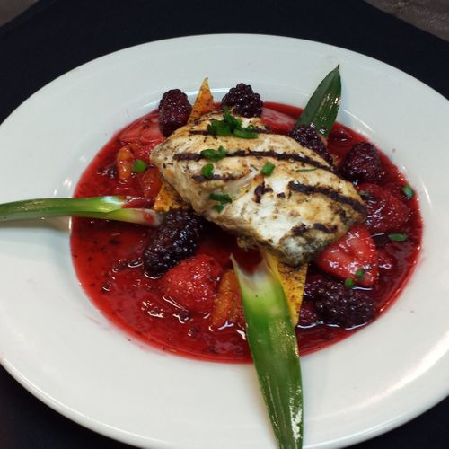 GRILLED FRESH RED SNAPPER FILET W/ CHIPOTLE BERRY 