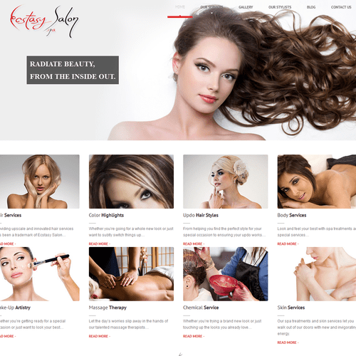 Custom, clean and modern boutique salon website.
