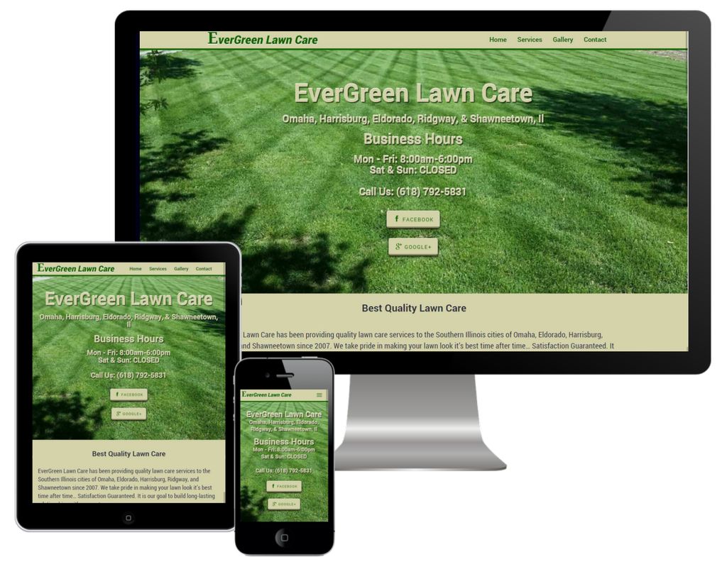 EverGreen Lawn Care - responsvie website