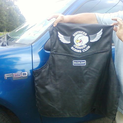 Biker vest. all I had to do was sew the patches on
