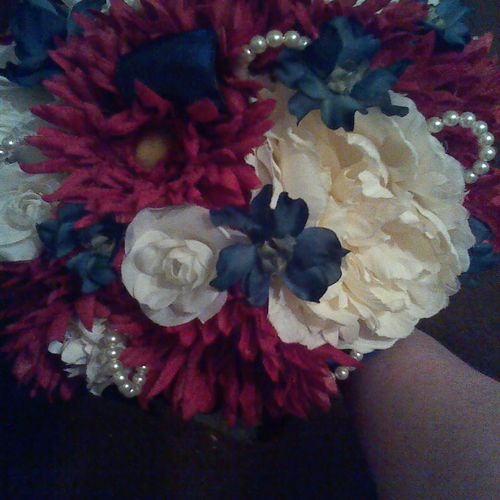 Silk Flower Wedding Bouquet - Matron of Honor