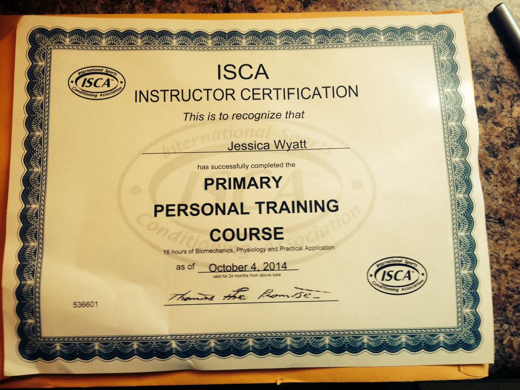 Personal Training Cert.