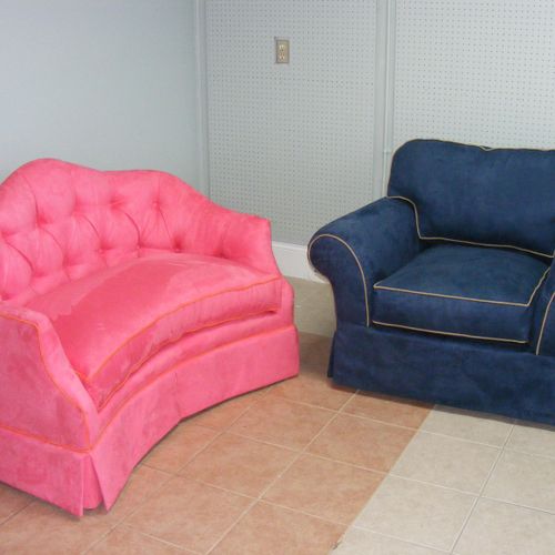 Custom Upholstered Sofa and Chair