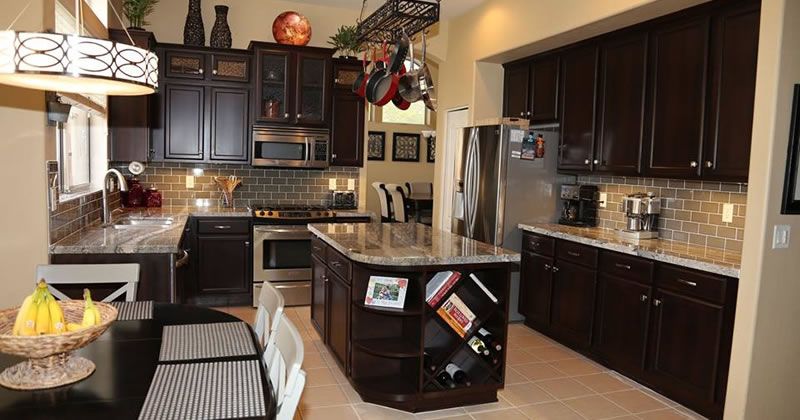 Old Maple cabinets refinish to a rich dark express