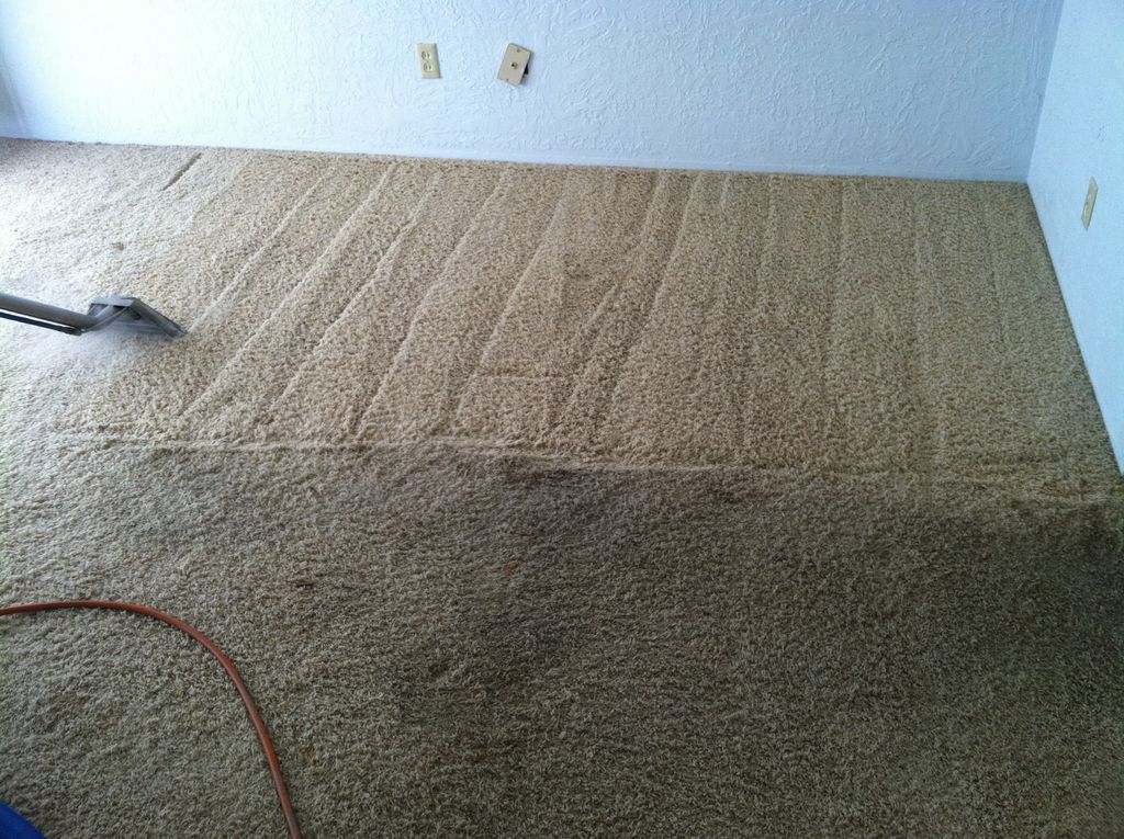 Very heavily soiled carpet.