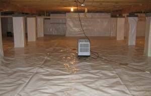 poly sealed crawl with dehumidifier