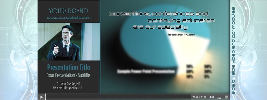 Side by side video and PowerPoint for continuing e