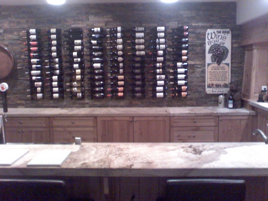 A TV comes up out of the counter top.