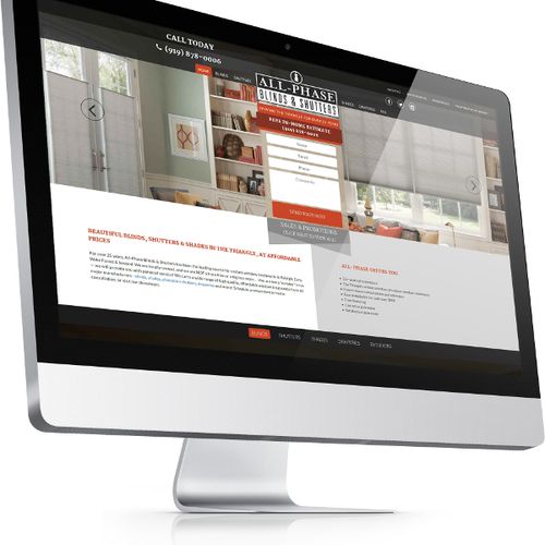 Web design for All-Phase Blinds & Shutters