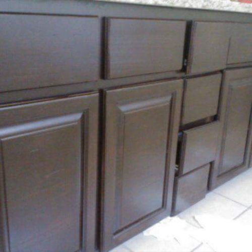 custom cabinet and stain
