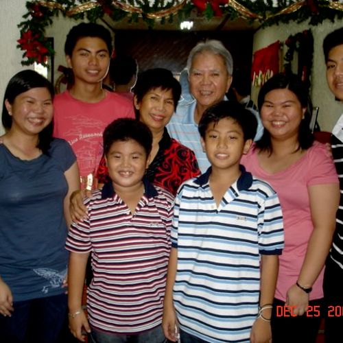with their 6 grandchildren