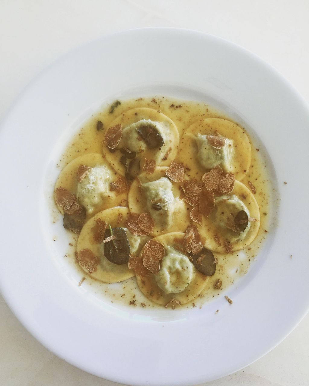 Housemade Spinach and Ricotta Ravioli/ butter sage