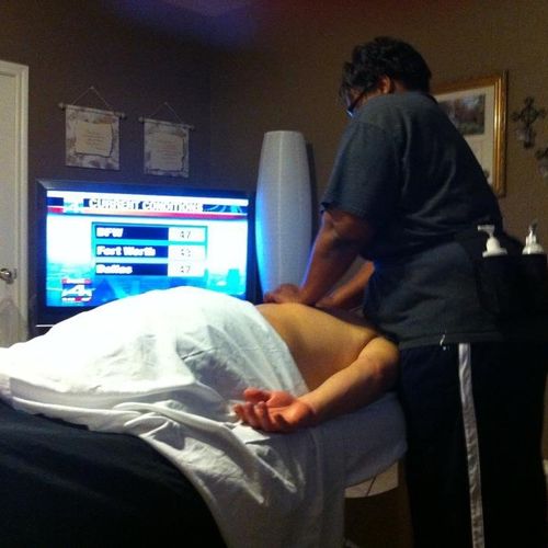 Massage at a client's home