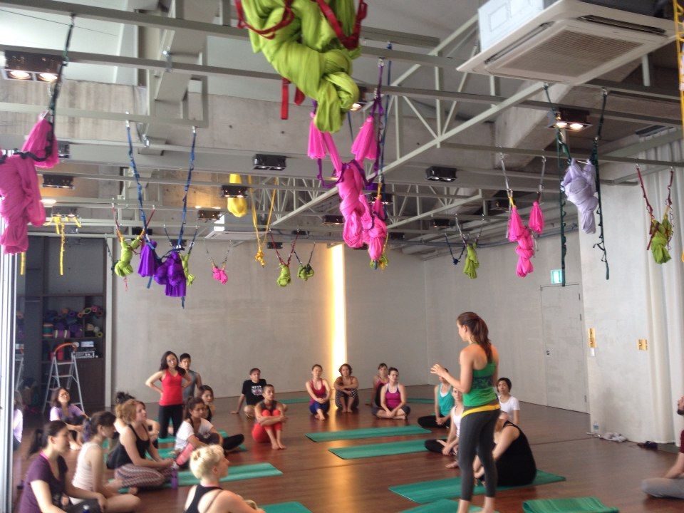 Instructing at a workshop.