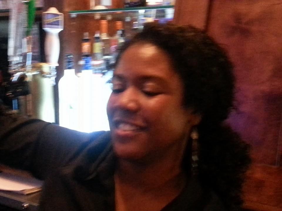 Working hard - and still smiling! - at my regular 