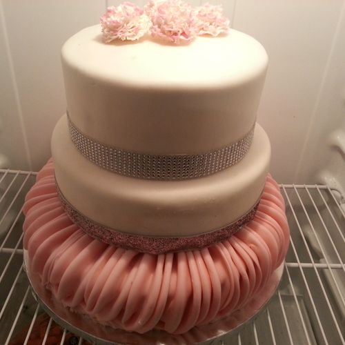 3 Tier Strawberry Chiffon Shower Cake with Very Be