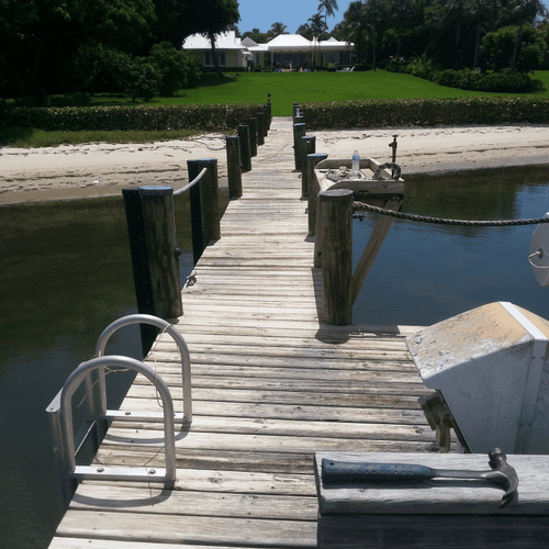 Dock prior to cleaning, painting and restoration -