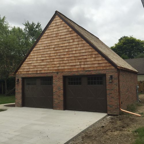 This two car garage we built from the ground up 