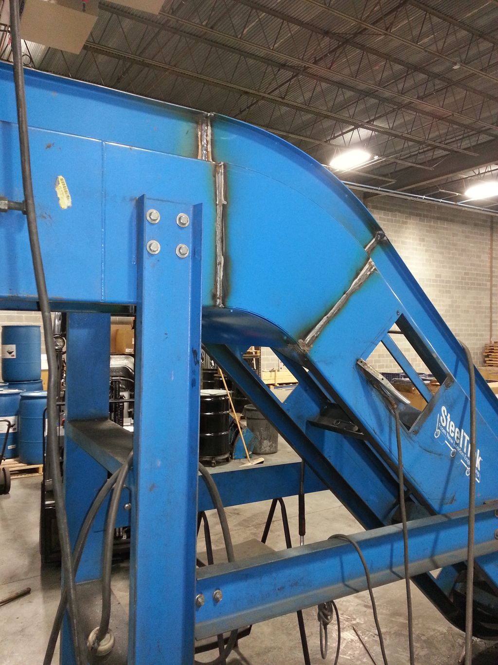 Removal and repair of a damaged 45 degree piece fo