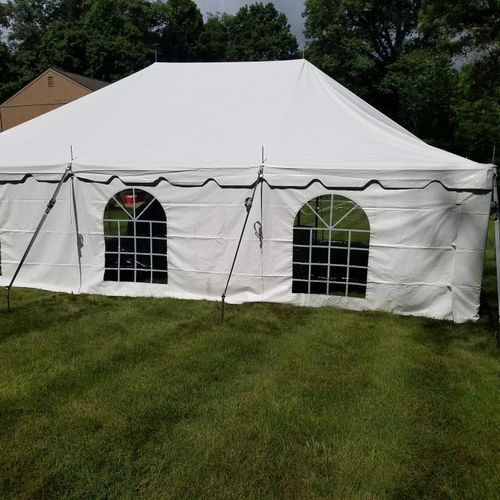 20'x30' Pole tent with Cathedral window sides