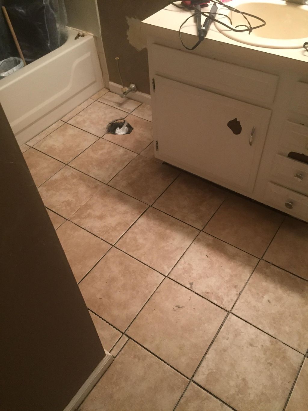 Middle of a tile job 