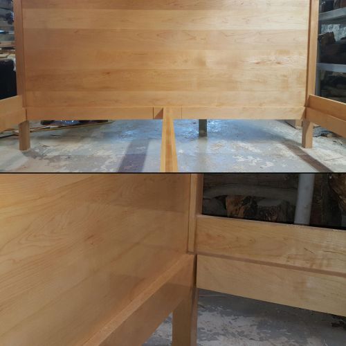 Solid maple bed with french polish (California kin