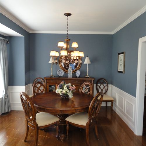 TRADITIONAL DINING ROOM WITH WANSCOT WALL PANEL AN