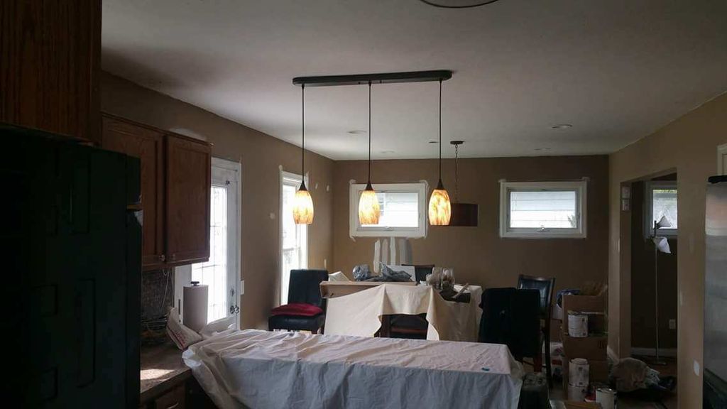Lighting upgrades
three lamp pendant lights
Greece