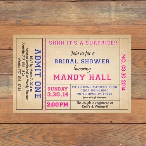 Bridal Shower Post Card Invitations