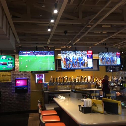 Installation of TVs and a buffalo wild wings