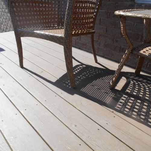 Deck after it was pressure washed.