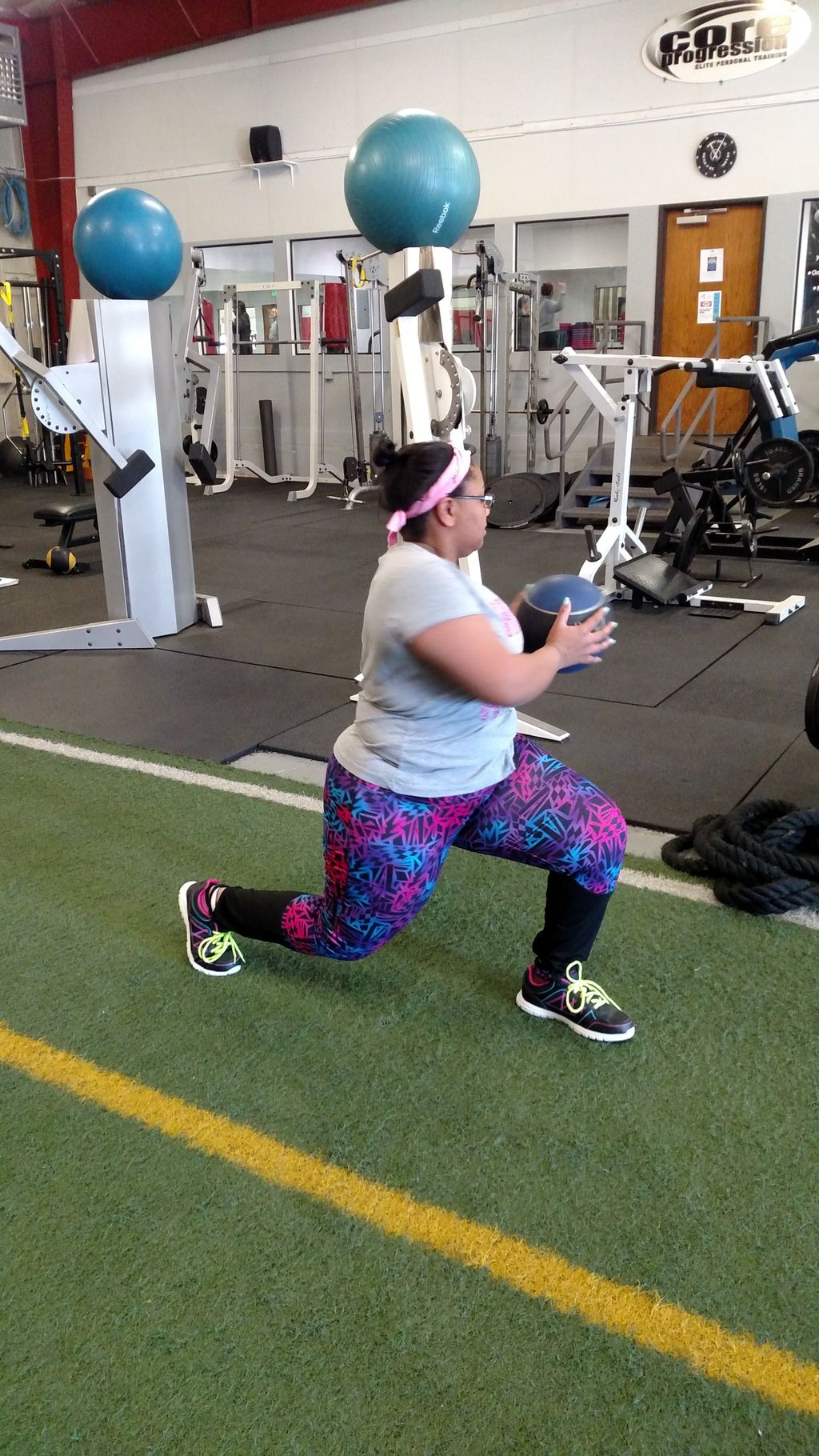One of my clients perfecting her lunge