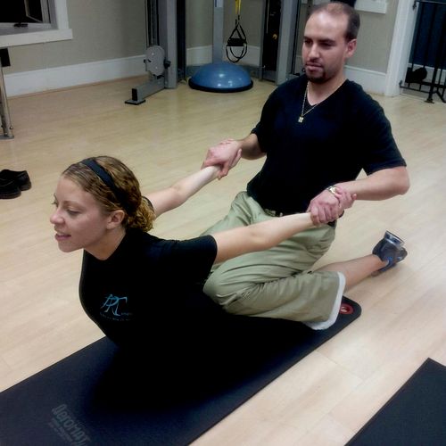 Thai yoga stretching massage.Invigorate the joints