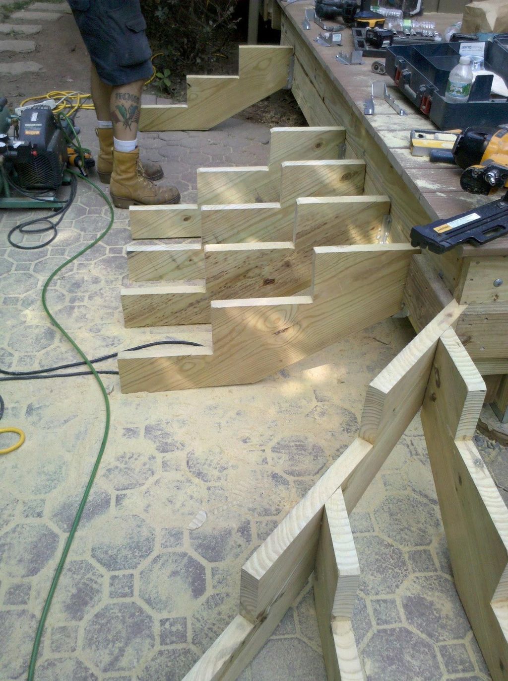 Complex stringer system to this low profile deck.