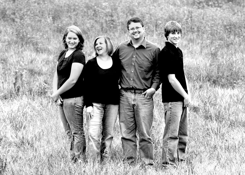 The Titmus family, in my backyard.