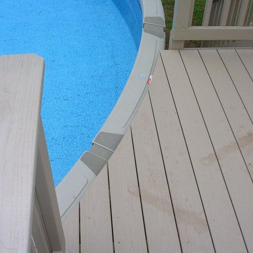 Check out the round cut on this Azek pool deck in 